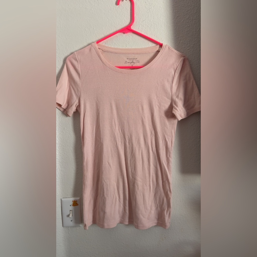 Sonoma Women's Pale Pink Short Sleeve Crew Tee